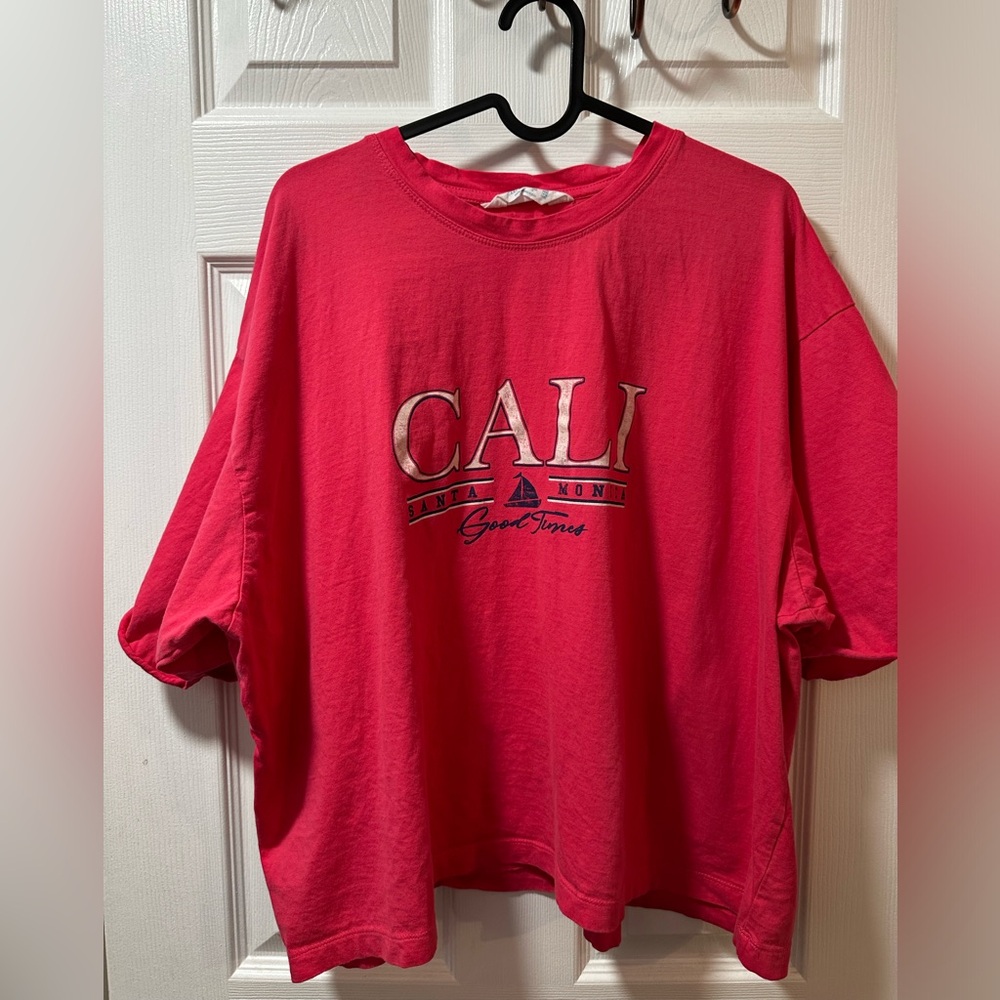 Primark Hot Pink Short Sleeve Tee CALI Design